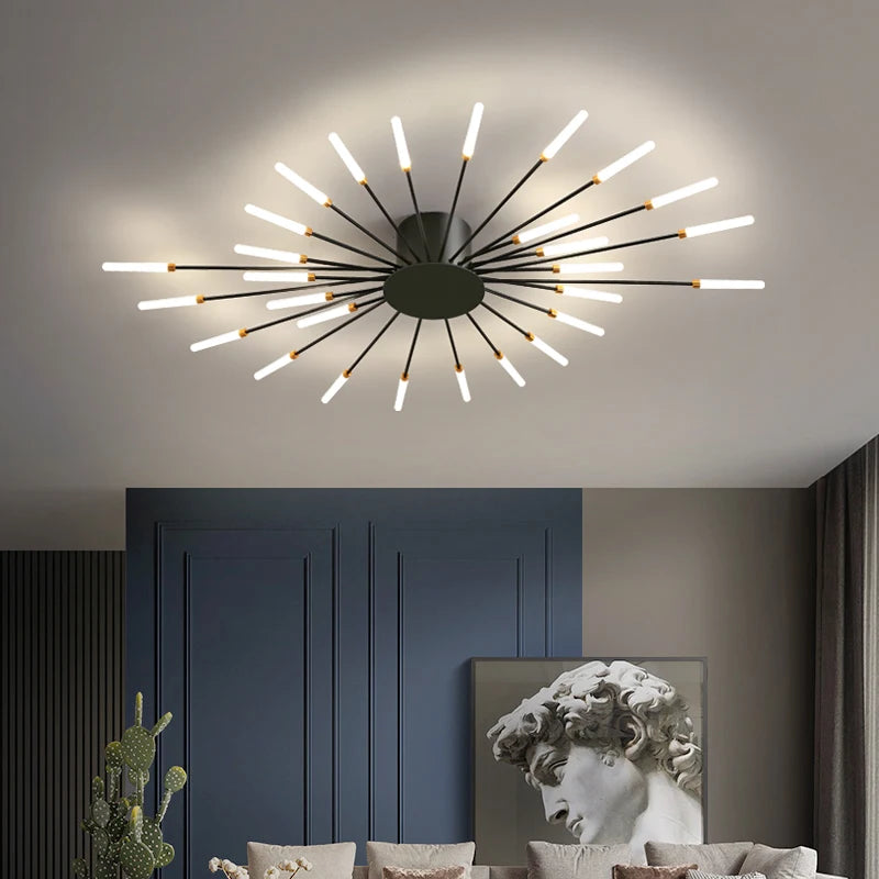 Bedroom Ceiling Light Fixtures Modern LED Ceiling Chandelier Light for Living Room Nordic Firework Dining Room Hall Ceiling Lamp