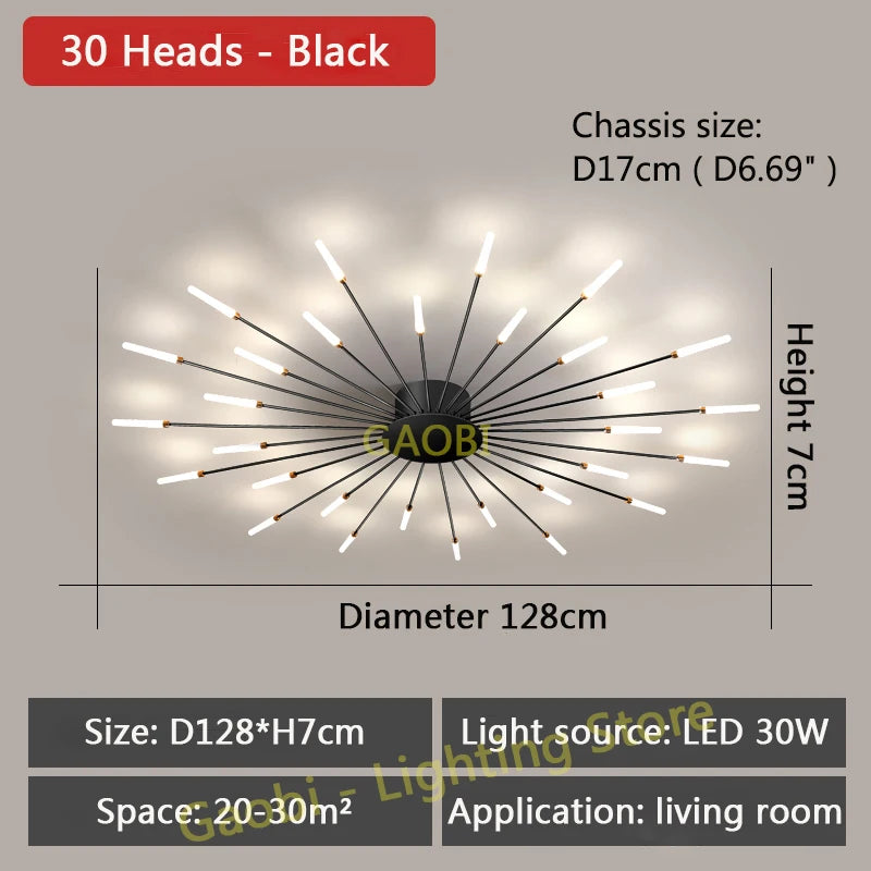 Bedroom Ceiling Light Fixtures Modern LED Ceiling Chandelier Light for Living Room Nordic Firework Dining Room Hall Ceiling Lamp