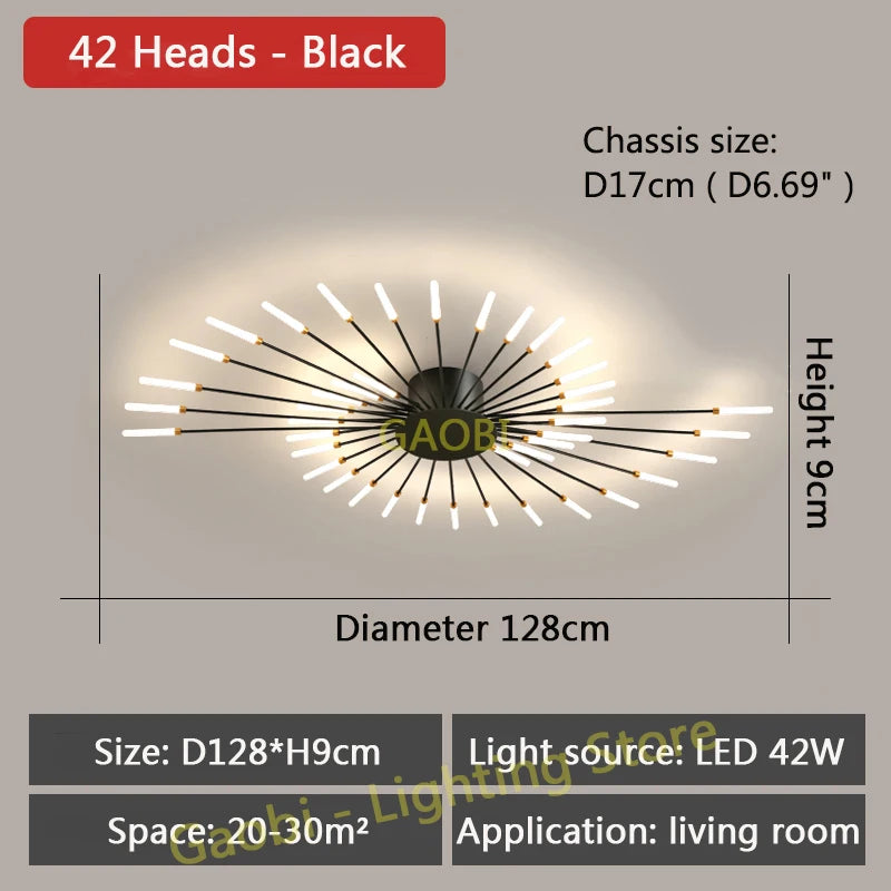 Bedroom Ceiling Light Fixtures Modern LED Ceiling Chandelier Light for Living Room Nordic Firework Dining Room Hall Ceiling Lamp