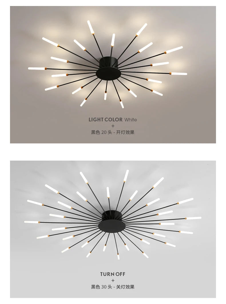 Bedroom Ceiling Light Fixtures Modern LED Ceiling Chandelier Light for Living Room Nordic Firework Dining Room Hall Ceiling Lamp