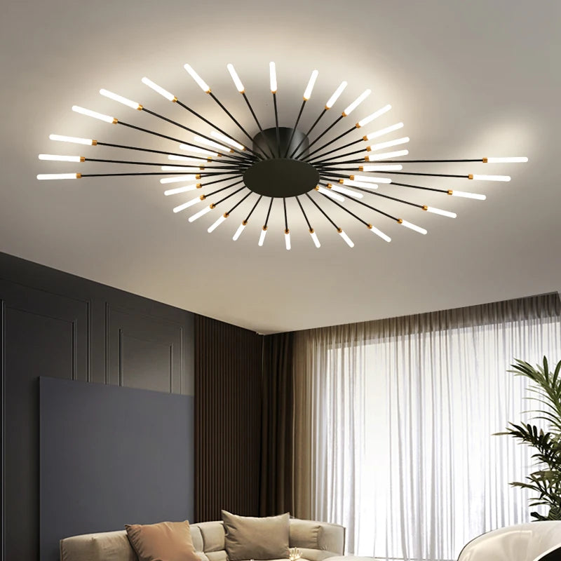 Bedroom Ceiling Light Fixtures Modern LED Ceiling Chandelier Light for Living Room Nordic Firework Dining Room Hall Ceiling Lamp