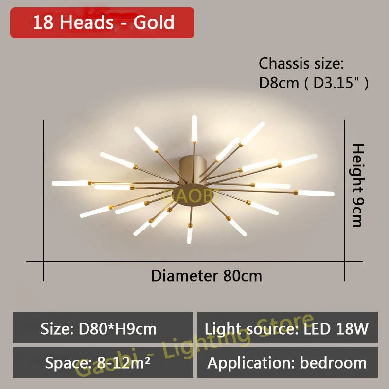 Bedroom Ceiling Light Fixtures Modern LED Ceiling Chandelier Light for Living Room Nordic Firework Dining Room Hall Ceiling Lamp