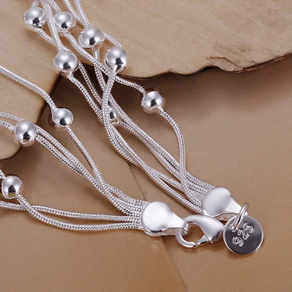 hot sell fashion fine product 925 Sterling Silver Jewelry chain beads Bracelets For cute lady women gifts