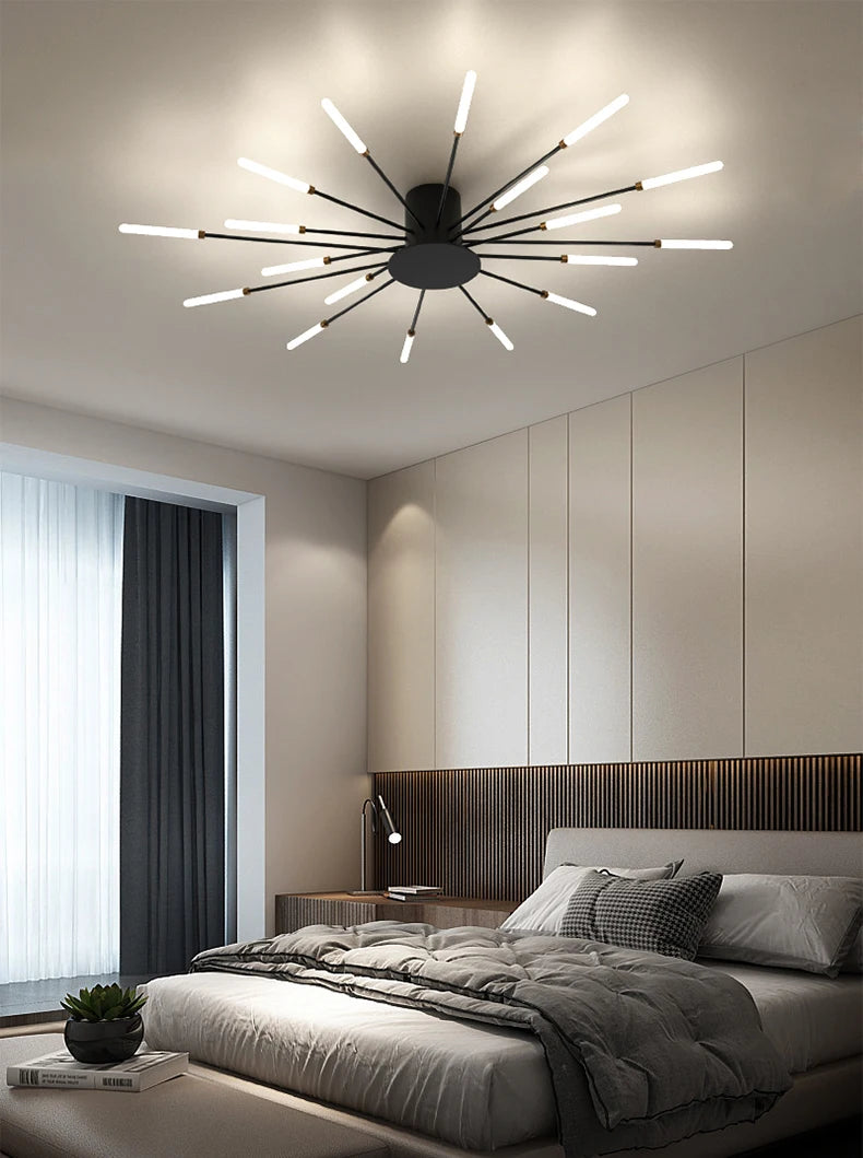 Bedroom Ceiling Light Fixtures Modern LED Ceiling Chandelier Light for Living Room Nordic Firework Dining Room Hall Ceiling Lamp
