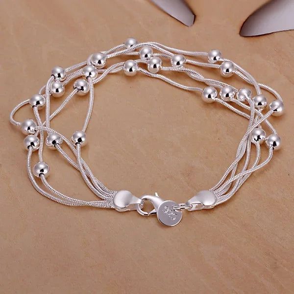hot sell fashion fine product 925 Sterling Silver Jewelry chain beads Bracelets For cute lady women gifts