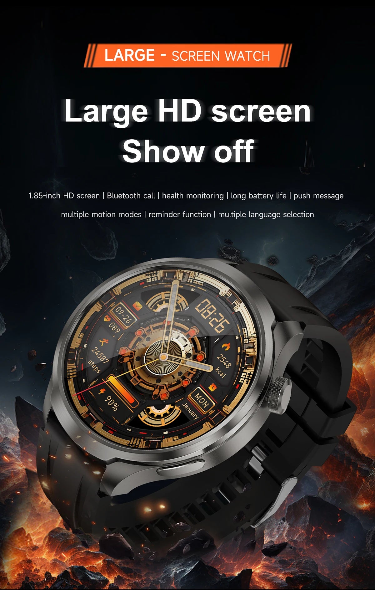 2025 New GPS Sports NFC Fashion Smartwatch Men's 1.85 "AMOLED Screen Heart Rate Blood Pressure Health Smart Watch For Huawei IOS