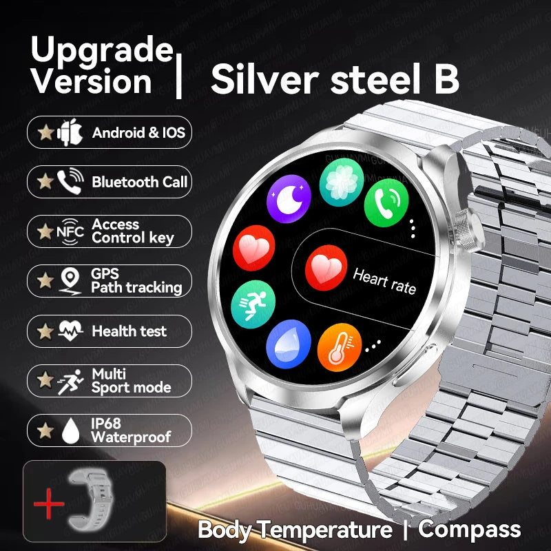 2025 New GPS Sports NFC Fashion Smartwatch Men's 1.85 "AMOLED Screen Heart Rate Blood Pressure Health Smart Watch For Huawei IOS