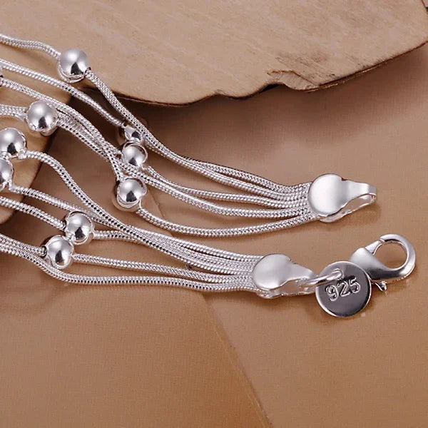 hot sell fashion fine product 925 Sterling Silver Jewelry chain beads Bracelets For cute lady women gifts