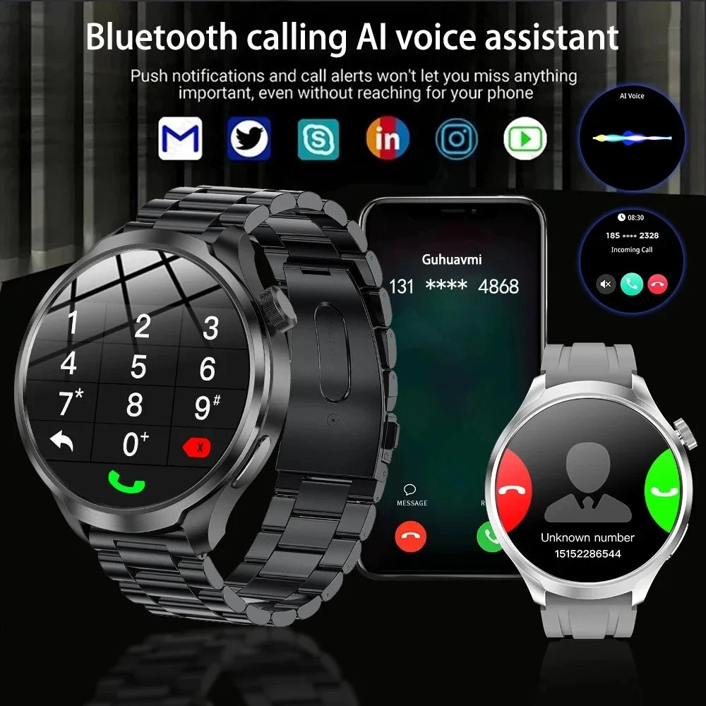 2025 New GPS Sports NFC Fashion Smartwatch Men's 1.85 "AMOLED Screen Heart Rate Blood Pressure Health Smart Watch For Huawei IOS