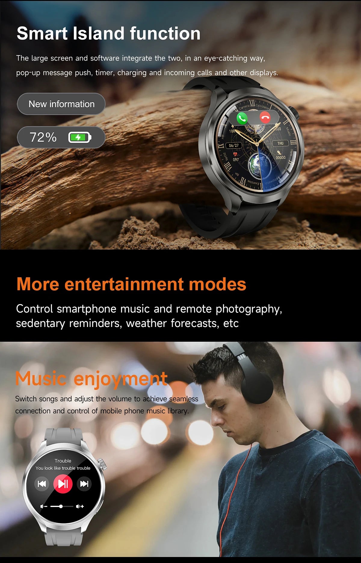 2025 New GPS Sports NFC Fashion Smartwatch Men's 1.85 "AMOLED Screen Heart Rate Blood Pressure Health Smart Watch For Huawei IOS