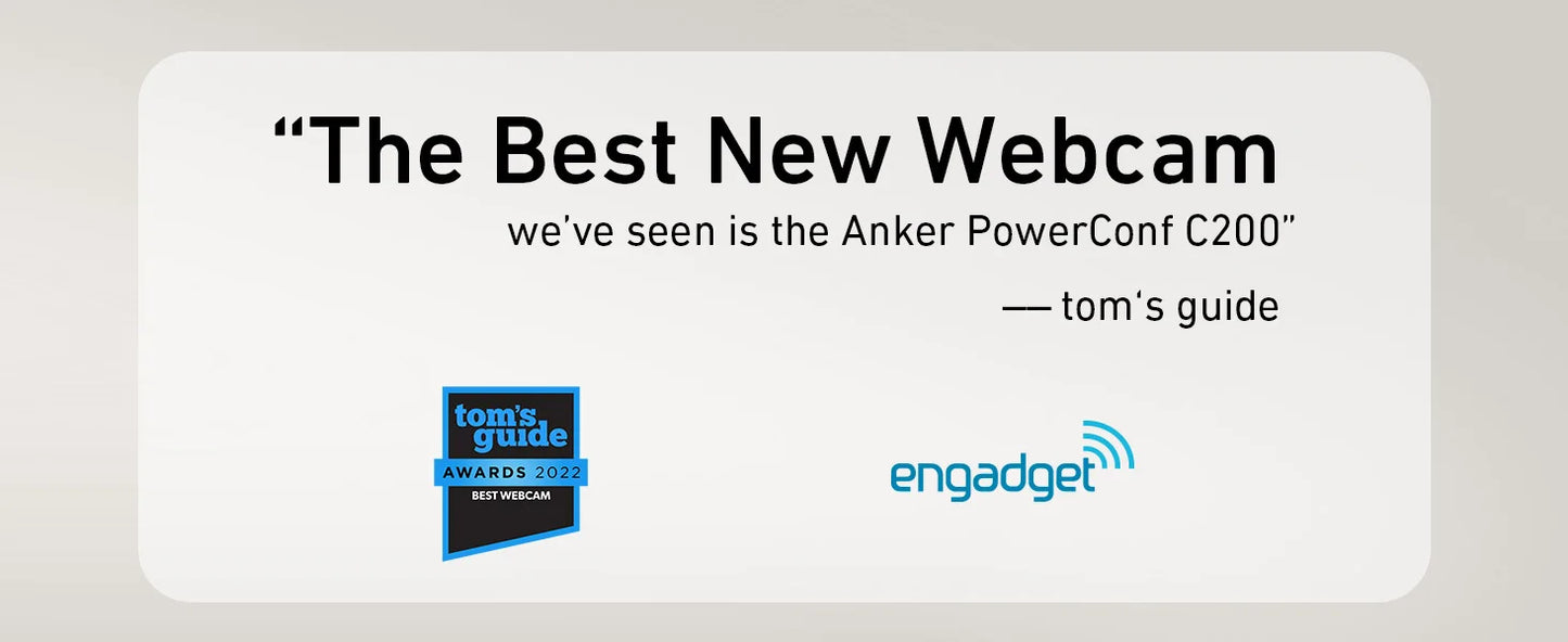 SHOP EASY™ Anker Power C200 2K Webcam for Laptop Computer mini USB web camera Noise Cancelling Stereo Microphones web cam