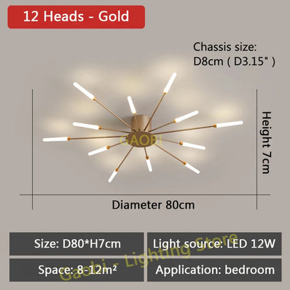 Bedroom Ceiling Light Fixtures Modern LED Ceiling Chandelier Light for Living Room Nordic Firework Dining Room Hall Ceiling Lamp