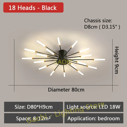 Bedroom Ceiling Light Fixtures Modern LED Ceiling Chandelier Light for Living Room Nordic Firework Dining Room Hall Ceiling Lamp