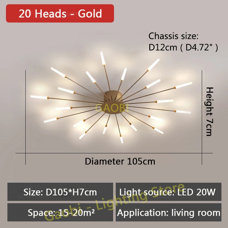 Bedroom Ceiling Light Fixtures Modern LED Ceiling Chandelier Light for Living Room Nordic Firework Dining Room Hall Ceiling Lamp