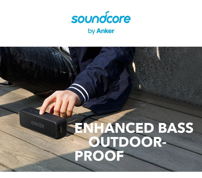 Anker Soundcore 2 Portable Wireless Bluetooth Speaker Better Bass 24-Hour Playtime 66ft Bluetooth Range IPX7 Water Resistance