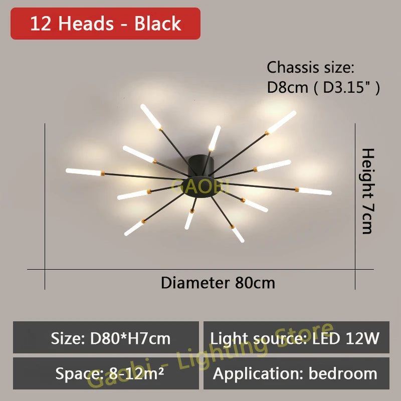Bedroom Ceiling Light Fixtures Modern LED Ceiling Chandelier Light for Living Room Nordic Firework Dining Room Hall Ceiling Lamp