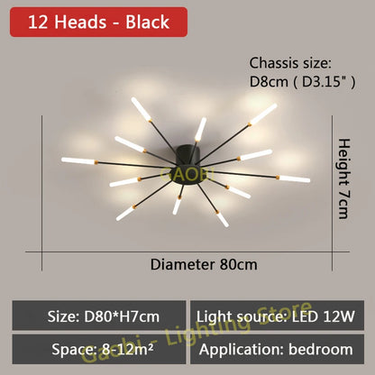Bedroom Ceiling Light Fixtures Modern LED Ceiling Chandelier Light for Living Room Nordic Firework Dining Room Hall Ceiling Lamp