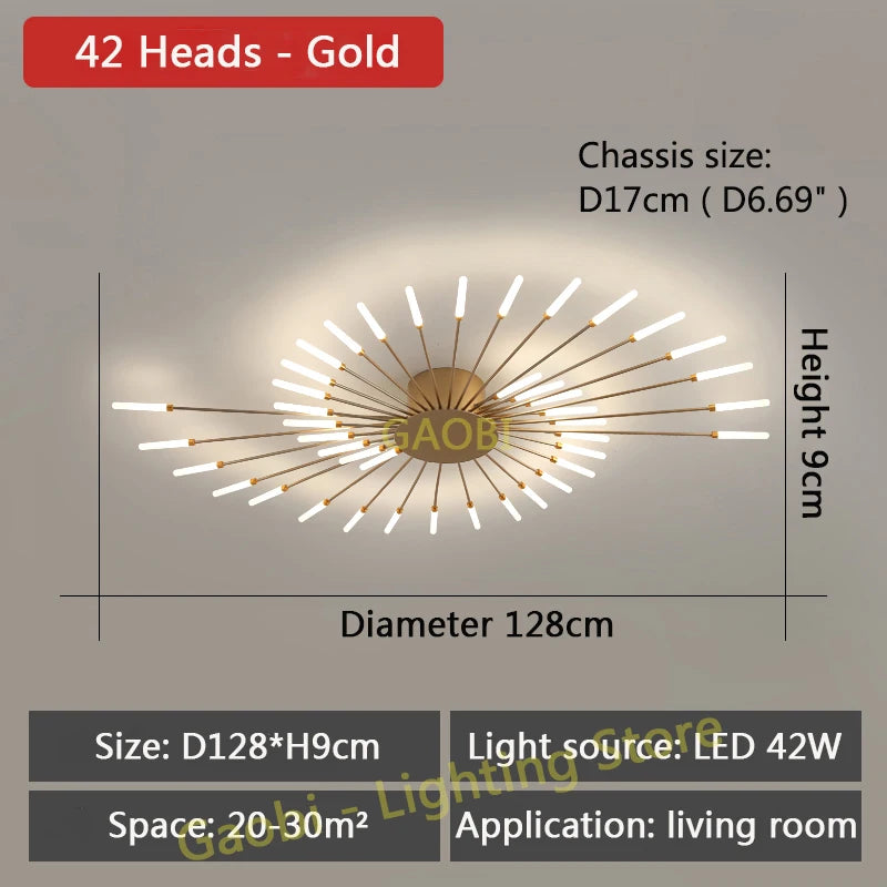 Bedroom Ceiling Light Fixtures Modern LED Ceiling Chandelier Light for Living Room Nordic Firework Dining Room Hall Ceiling Lamp