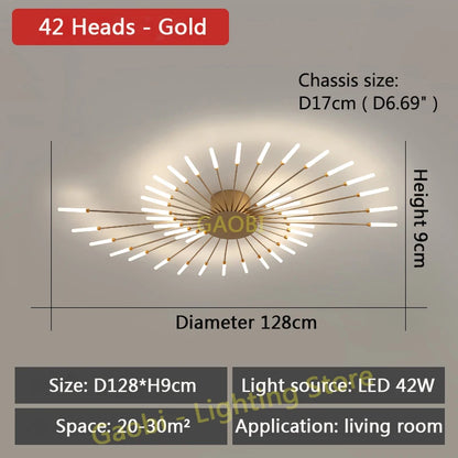 Bedroom Ceiling Light Fixtures Modern LED Ceiling Chandelier Light for Living Room Nordic Firework Dining Room Hall Ceiling Lamp