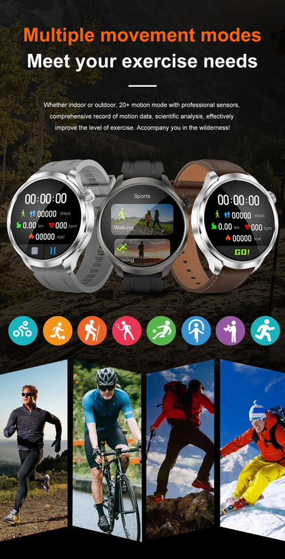 2025 New GPS Sports NFC Fashion Smartwatch Men's 1.85 "AMOLED Screen Heart Rate Blood Pressure Health Smart Watch For Huawei IOS