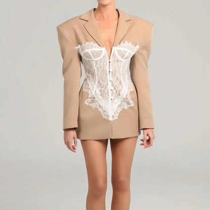 SHOP EASY™ Black Fashionable Women Clothing Lace Stitched