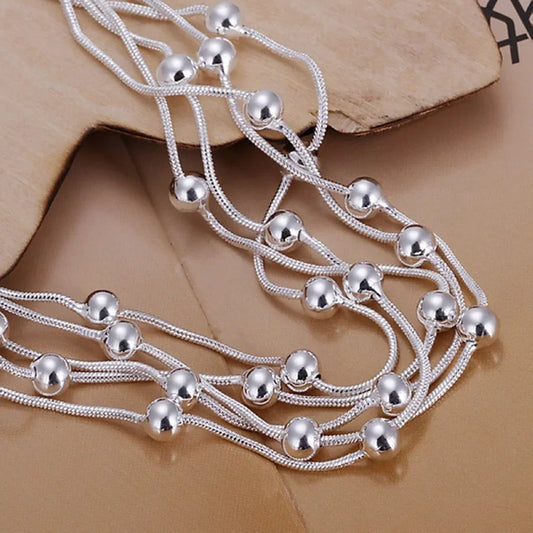 hot sell fashion fine product 925 Sterling Silver Jewelry chain beads Bracelets For cute lady women gifts