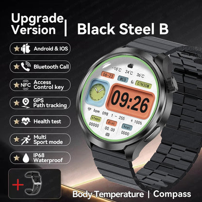 2025 New GPS Sports NFC Fashion Smartwatch Men's 1.85 "AMOLED Screen Heart Rate Blood Pressure Health Smart Watch For Huawei IOS