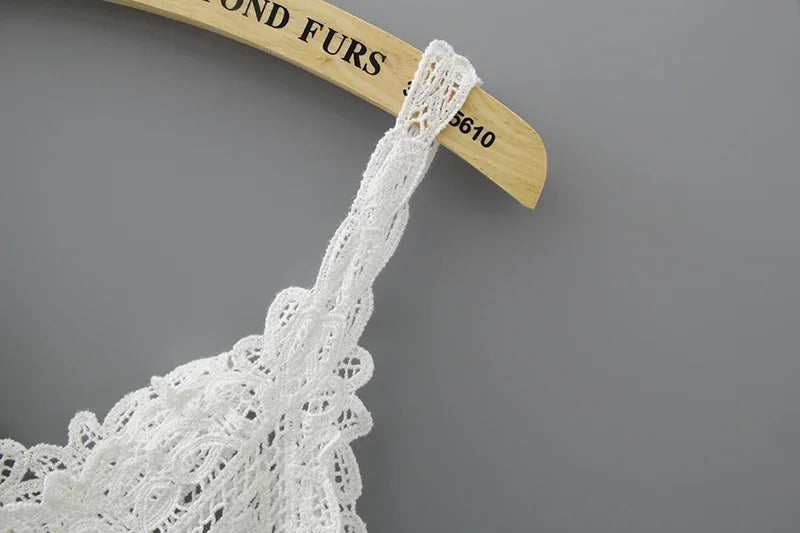 SHOP EASY™ Cotton Crochet Tank Top Sexy Knitted Hollow Out Vest Crop Top for Women