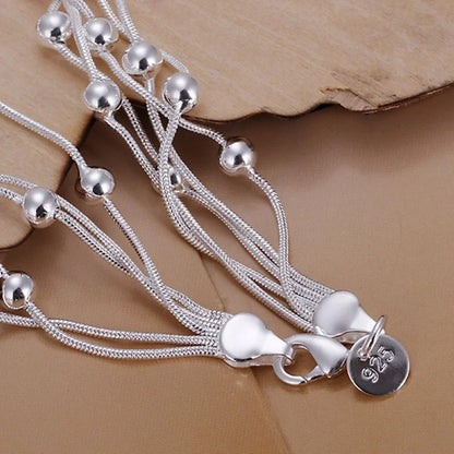 hot sell fashion fine product 925 Sterling Silver Jewelry chain beads Bracelets For cute lady women gifts