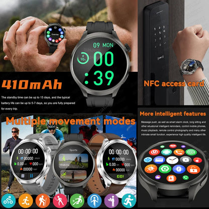 2025 New GPS Sports NFC Fashion Smartwatch Men's 1.85 "AMOLED Screen Heart Rate Blood Pressure Health Smart Watch For Huawei IOS