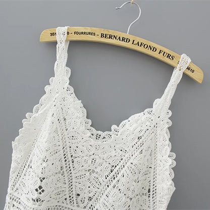 SHOP EASY™ Cotton Crochet Tank Top Sexy Knitted Hollow Out Vest Crop Top for Women