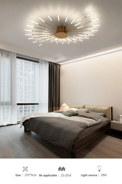 Bedroom Ceiling Light Fixtures Modern LED Ceiling Chandelier Light for Living Room Nordic Firework Dining Room Hall Ceiling Lamp