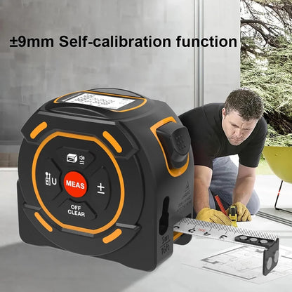 3-in-1 Laser Tape Measure 40/60M Meters Infrared Laser Distance Measuring Smart Energy Ruler High Precision Measuring Instrument