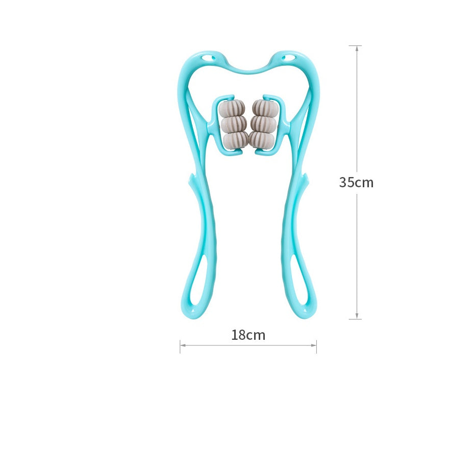 SHOP EASYMultifunctional Manual Six-wheel Neck Massager Massage Relieve Roller Massage Tool